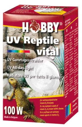 HOBBY Terraristik UV Reptile vital Desert I UV-Lampe für Terrarien I 100 W I UV- Lampe für die Reptilienhaltung I UV-Flächenstrahler für wüstenbewohnende Reptilien I energieeffizient & langlebig