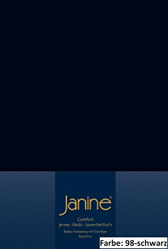 Janine Spannbettlaken ELASTIC 5002, Gr. 150x200 cm, Fb. 98 schwarz, Elastic-Jersey