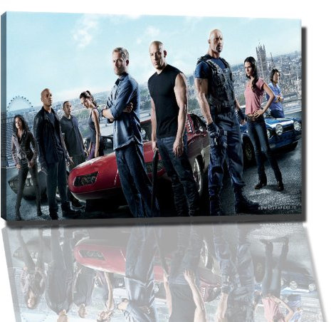fast and furious 5 Bild auf Leinwand -- 100 x 70 cm fertig gerahmte Kunstdruckbilder als Wandbild - Billiger als Ölbild oder Gemälde - KEIN Poster oder Plakat