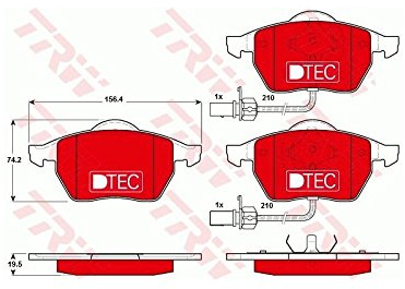 Trw GDB1307DTE - Brake Pad Set, disc brake