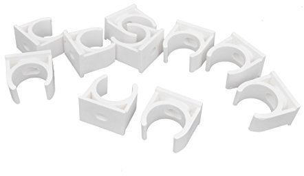 uxcell PVC Multi-Function Pipe Clamps Preloaded Nail, 20mm Dia, 10Pcs, White