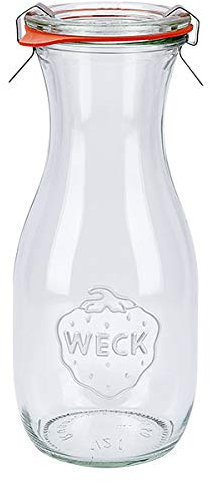18x WECK-Saftflasche 530ml mit Gummiring und 2 Klammern