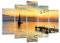 Mehrteilige Bilder auf Glas 150x100cm Glasbild Strand landschaft wasser brücke Groß XXL Wanddeko Schlafzimmer Küche Set 5 teilige Wandbilder Dekoration Wohnzimmer Modern Wand Art GEA150x100-2535
