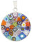 Glass Of Venice Pendentif Millefiori Moyen Multicolore dans Un Cadre argenté 23 mm