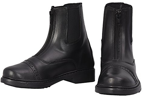 TuffRider Children's Starter Front Zip Paddock Boots, Black, 2