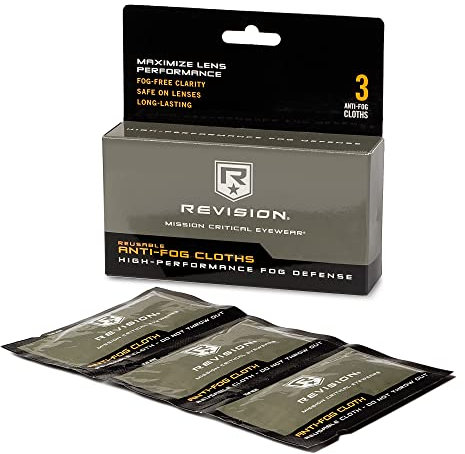Revision Military Anti-Fog Tuch - Packung mit 3 Stück - Einfarbig - Baumwolle (Cotton) oder Leinen (Linen) - Klassisch - 300-400 g/m²