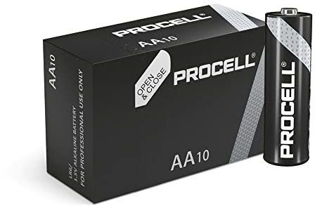 Duracell LR6 - Batteria Industriale Alcalina Mignon, AA 1.5V 2.7Ah, Confezione da 10