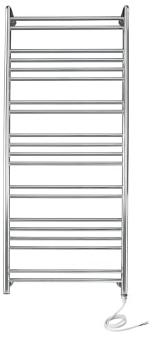 Manissa Tokyo Electric Heated Towel Rail Stainless Steel 600 W x 1550 H | Towel Warmer, Rust-Resistant, Bathroom, Wall Mounted, Mirror Polished