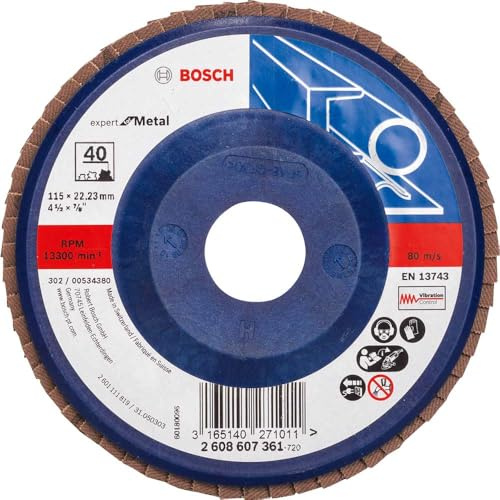Bosch Faecherschleifscheibe X551 Expert for Metal 115mm Korn 40, 1 Stk.
