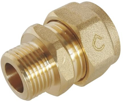 SOMATHERM FOR YOU - Compressione Raccordo diritto (vite) per PEX Ø16 pipe - Maschio 12/17 (3/8 '')