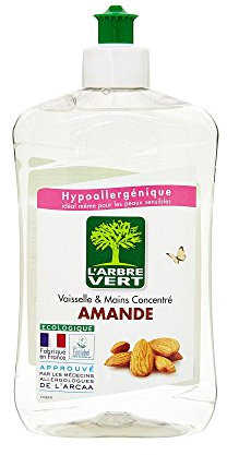 L'Arbre Vert Líquido lavavajillas, almendra, 500 ml, lote de 3