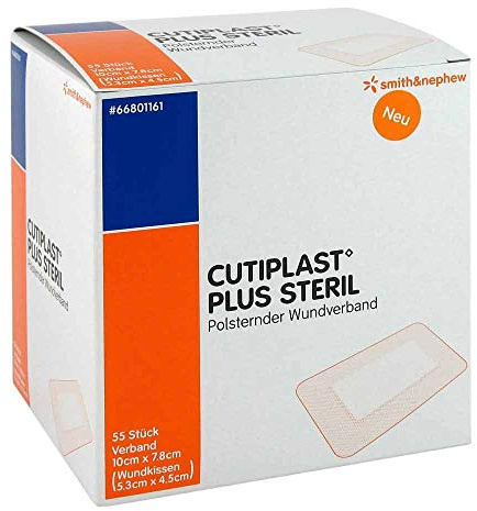 Cutiplast Plus Steril 7,8x10 cm Verband, 55 St