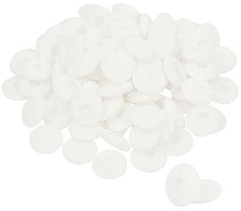 sourcingmap 100 Pcs Replacement Earbud Tips, Soft Sponge Ear Tips Buds for Earphone Headsets Accessories, Foam Cushions Eartips Headphone Covers for Diameter 13mm-18mm, White