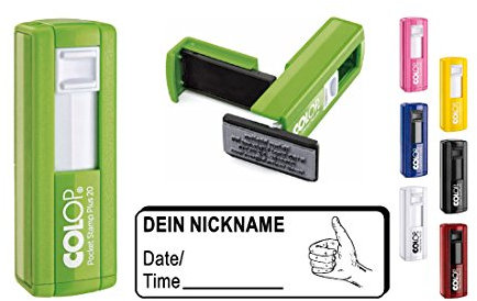 Geocachingstempel LIKE DAUMEN - mit persönlichem Namen - ca. 37 x 14 mm