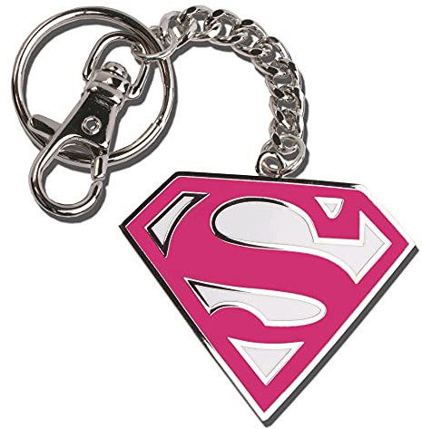 The Noble Collection Supergirl Pink Logo Keychain