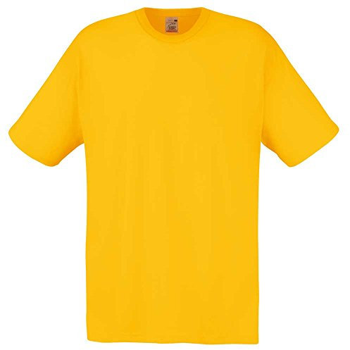 Fruit of the Loom Mens Screen Stars Original Full Cut Short Sleeve T-Shirt, Yellow, 3XL - 50-52' Chest (127-132cm)