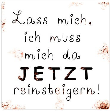 Interluxe Schild mit Spruch 20x20 cm Shabby Vintage METALLSCHILD Blechschild Lass Mich, ich muss Mich da jetzt Reinsteigern witzige Geschenkidee Dekoration Büro