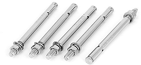 sourcingmap 120mm Long M8 Filetage Hex Écrou Manchon Ancrage Expansion Boulons Vis 5pcs