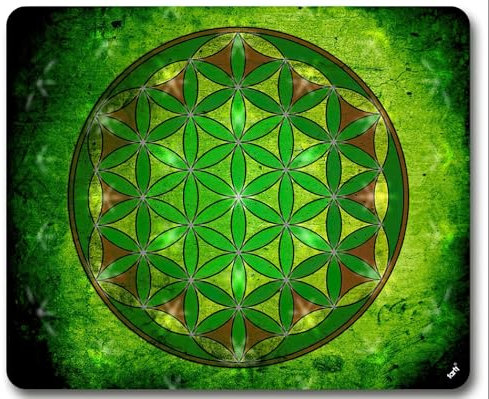 1art1 Mandalas La Fleur De Vie, L'Élement Terre Tapis De Souris 23x19 cm