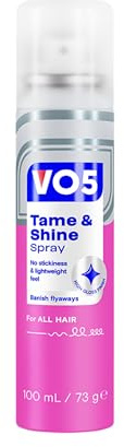 VO5 Tame and Shine Spray, 100ml | Ultra-Light Spray with No Stickiness, High Gloss Finish, Tames Frizz & Flyaways