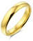 Bling Jewelry Einfacher Dünner Kuppel-Paarring aus Titan, poliert, 14K vergoldet, für Männer und Frauen, Komfort-Passform, 4MM