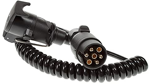 Maypole 1.5 m 7 Pin N Type Curly Extension Lead (Plug To Socket) for Trailer Lighting