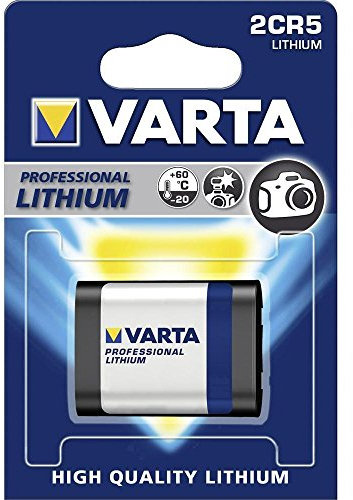 Varta 2CR5 batterie rechargeable Lithium 1600 mAh 6 V - Batteries rechargeables (1600 mAh, Lithium, 6 V, Noir, Argent, 1 pièce(s))