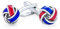 Amerikanische Usa Patriotische Rot Weiß Blau Twist Liebe Knot Woven Geflochtene Kabel Ball Hemd Manschettenknöpfe Für Männer Executive Bräutigam Geschenk Dreifarbig Edelstahl Scharnier Bullet Back
