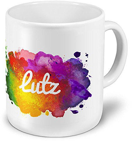 digital print XXL Riesen-Tasse mit Namen Lutz - Motiv Color-Paint - Namenstasse, Kaffeebecher, Becher, Mug