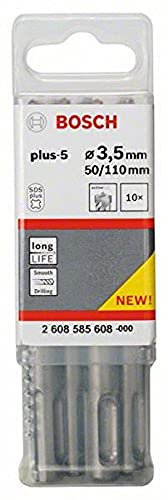 Bosch 2608585608 Foret SDS-plus-5 pour marteau perforateur Ø 3,5 mm Longueur 110 mm 10 pièces