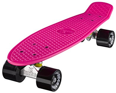 Ridge Retro Skateboard Mini Cruiser, rosa/schwarz, 22 Zoll