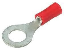 Capicorda Preisolati Ad Occhiello Rosso Foro 8Mm Per Cavo Unipolare 0,25-1,5 Mmq 5 pezzi