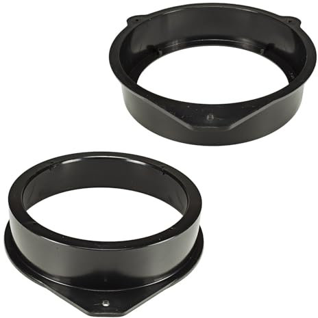 tomzz Audio 2803-013 Lautsprecherringe Adapter Halterungen kompatibel mit Audi A3 8P A4 B6 B7 Q7 Tür vorne hinten für 165mm DIN Lautsprecher