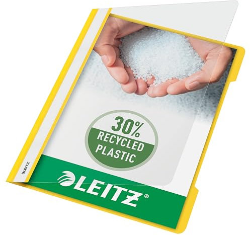 Leitz 41910015 Standard Hefter (A4, langes Beschriftungsfeld, PVC) gelb