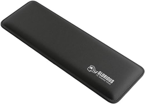 Glorious Gaming Padded Keyboard Wrist Rest (Kompakt, 17 mm stark) - gesteppte Ränder, glatte Stoffoberfläche, rutschfeste Gummibasis, mittlere Festigkeit, 300 x 100 x 17 mm - Schwarz