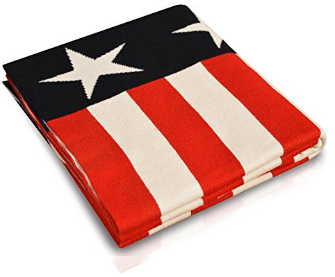 casa pura Kinderdecke Barack mit Stars and Stripes Motiv | schadstoffgeprüft | kuschelige Decke aus Baumwolle | Größe wählbar (80x100 cm) Baumwolldecke - Kuscheldecke