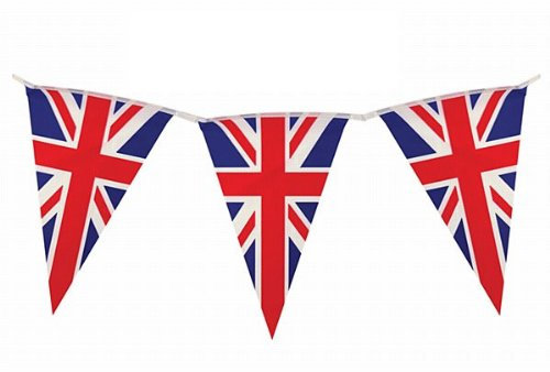 10m Wimpelkette * British Union Jack * mit 20 Wimpel | Bunting Flag Party Geburtstag Feier Fete Deko Motto Mottoparty Banner Partykette Girlande Fahnenkette England Großbritannien UK GB