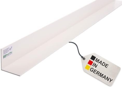 BawiTec Kunststoff Winkelprofil,Schenkel 60x40 mm,Länge 200cm,Farbe weiß,Kunststoffwinkel,Fensterleiste,Profil Winkel,Bauprofil,Fensterwinkel,Eckprofil,Breite 60mm 40mm
