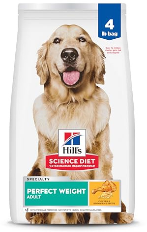 Hill's Science Diet Adult Perfect Weight Dry Dog Food, Chicken & Brown Rice, 4 lb. Bag