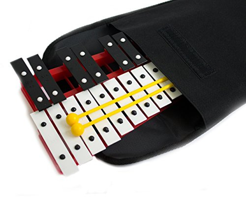 ProKussion School Series 27 Key Glockenspiel Xylophone with Deluxe Soft Carry Case (Red)
