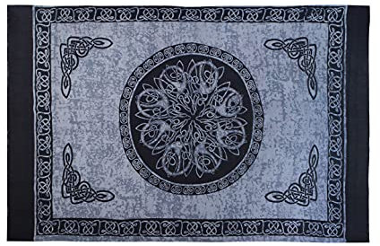 Ciffre Sarong Pareo Wickelrock Strandtuch Tuch Schal Handtuch Keltisch Grau Kreis + Schnalle