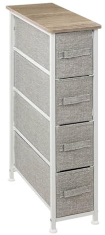 Meuble de Rangement 4 tiroirs Gris Clair