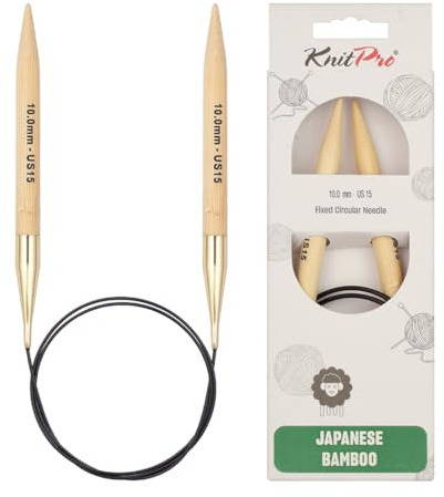 KnitPro K22236 Rundstricknadel, Bamboo, Braun, 60 cm x 10 mm