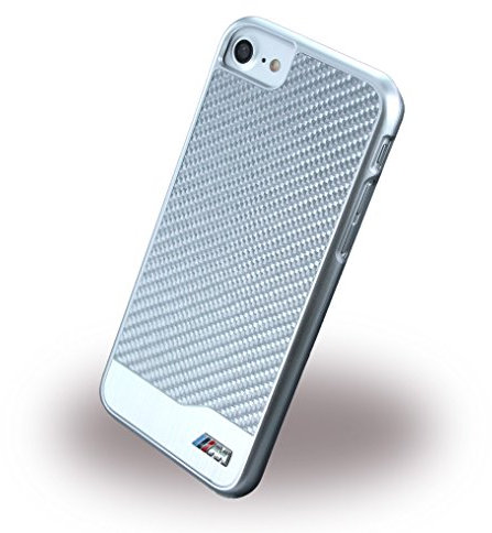 BMW BMHCP7MDCS Sport Hart Schutzhülle für Apple iPhone 7 Carbon und Aluminium Silber
