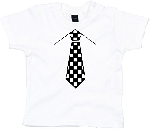 Racker-n-Roll SKA Krawatte Black Baby-T-Shirt weiß, Größe 80