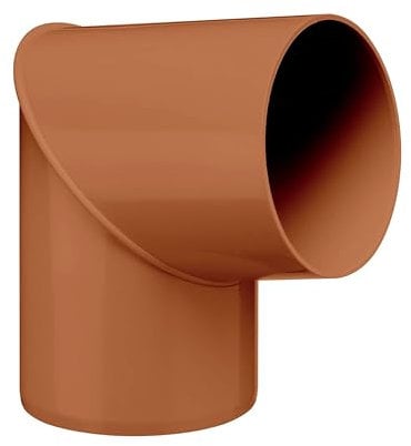 INEFA Fallrohrbogen 80 Grad, PVC DN85 / 85mm Braun Verbindungsstück Dachrinnenzubehör, einfache Steckmontage, Made in Germany