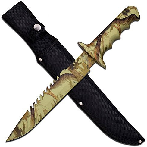 Jungle Master 14.75 Edelstahl feststehende Kinge tarn grün Scheide JM-005CA