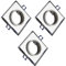 Trango Set di 3 faretti da incasso dal design moderno in TG6729S-03 quadrato, Lampada da incasso, faretto a soffitto, lampada da bagno in vetro a specchio e alluminio con attacco GU10 230 volt