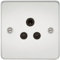 Knightsbridge FP5APC FP5A FPAV5APC Flat Plate 5A Unswitched Socket-Polished Chrome, 230 V, Black Insert