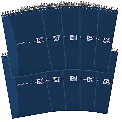 Oxford My Notes 125 x 200 mm My Notes Reporters Card Cover Wirebound Notebook Ruled and Perforated 160 Page, 10 Notebooks